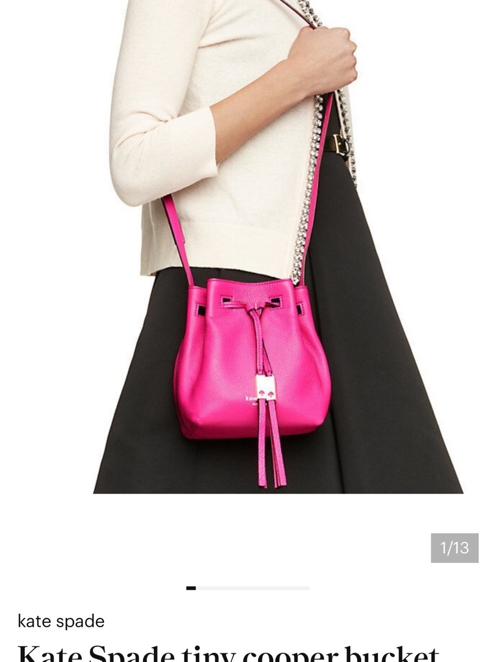 kate spade Hot Pink Mini Cooper Bucket Crossbody Bag